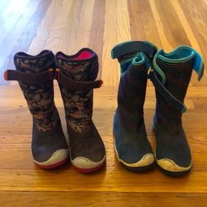 Two pairs Plae Thandi boots (sizes 10 and 10.5)